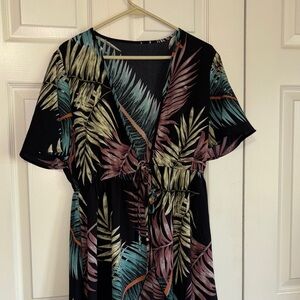 Tropical Leaf Print kimono size XL
